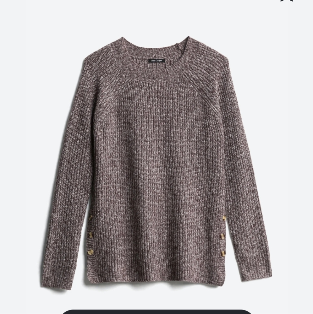Pink Clover Brynn Side Button Detail Pullover L